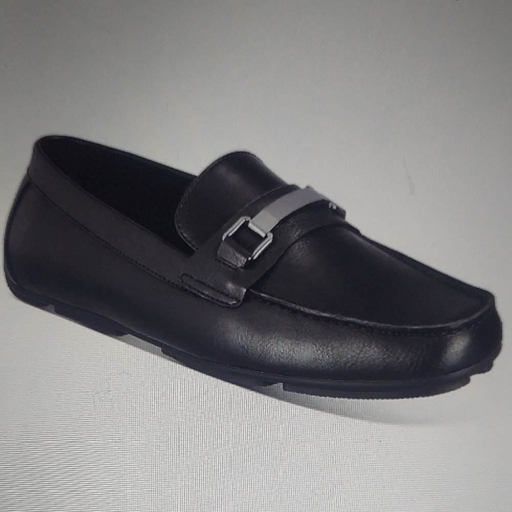 Alfani Black Slip-On Loafers with Metallic Detail